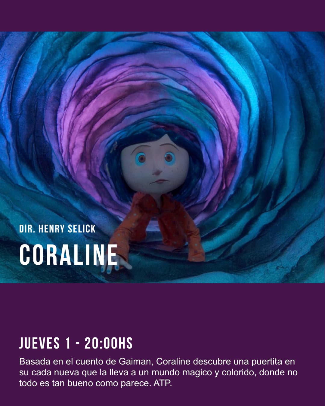 CINE OCULTO - Coraline 20hs