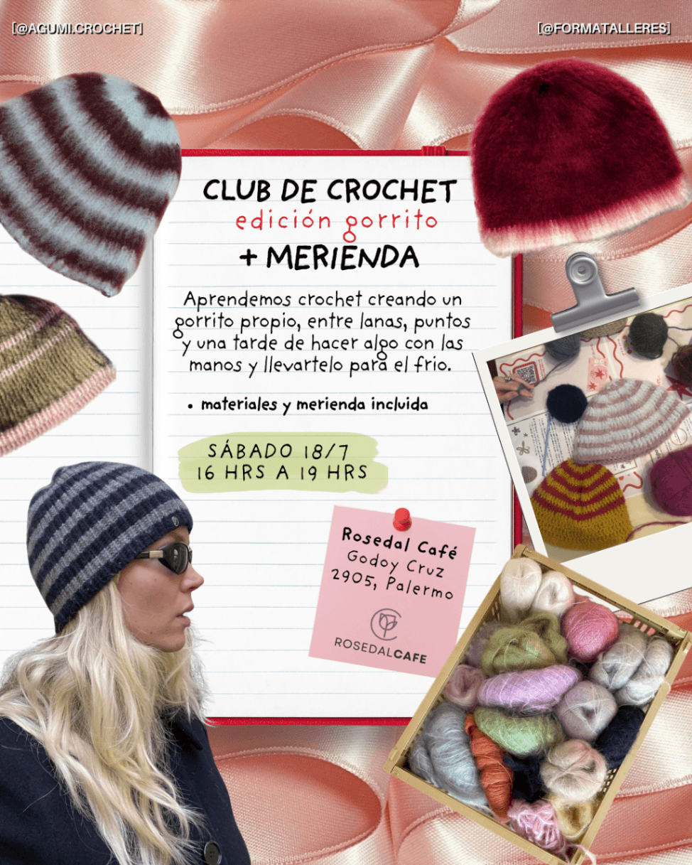 🧶 Club de crochet – Edición gorrito (merienda)